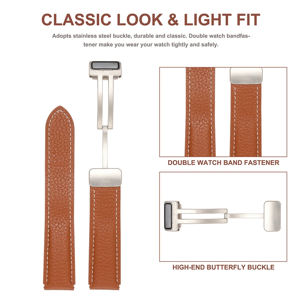 Dây Đeo Bằng Da Có Khóa Nam Châm Cho Đồng Hồ Thông Minh Amazfit GTS 4 mini / GTS 4