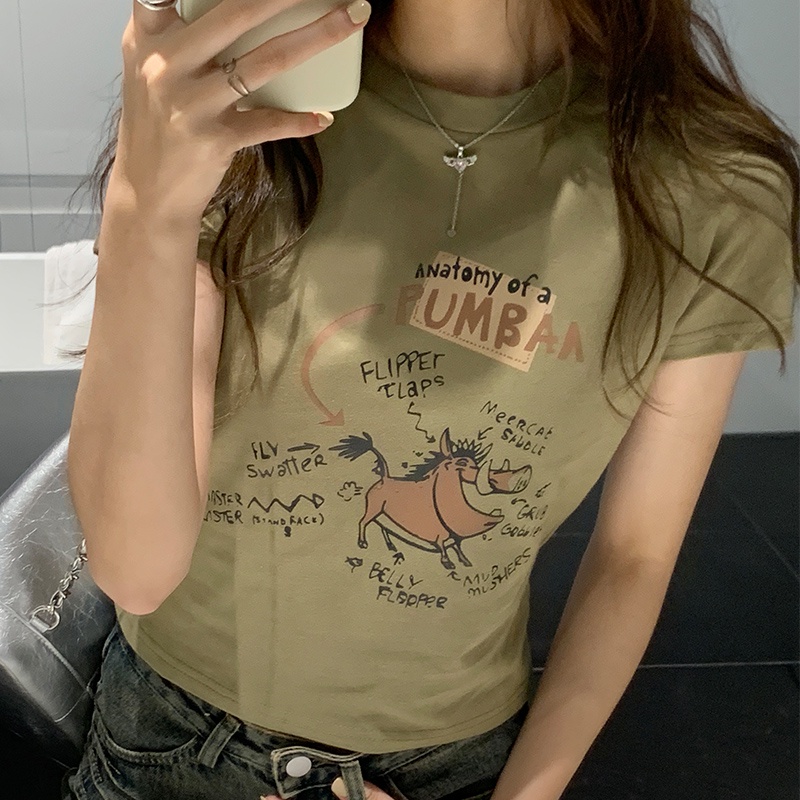 Áo Thun Cộc Tay In Chữ Phong Cách Retro 64529