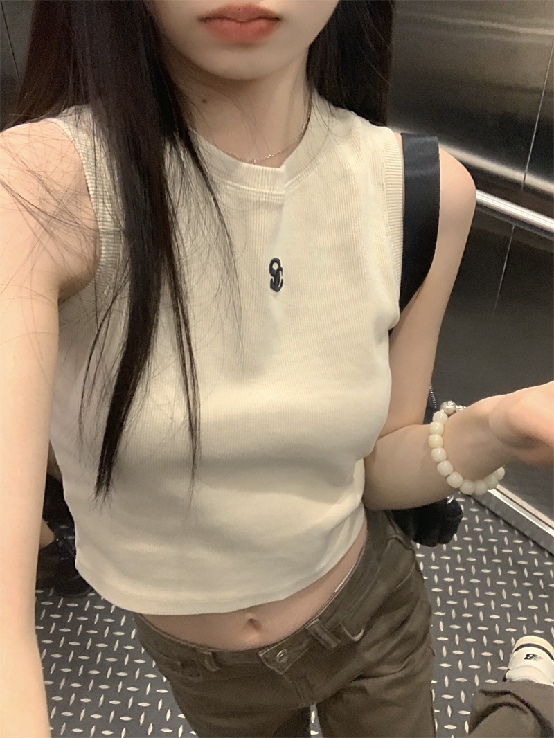 Áo Thun Ba Lỗ Dáng Ngắn Vải Cotton Thời Trang Mùa Hè 64974