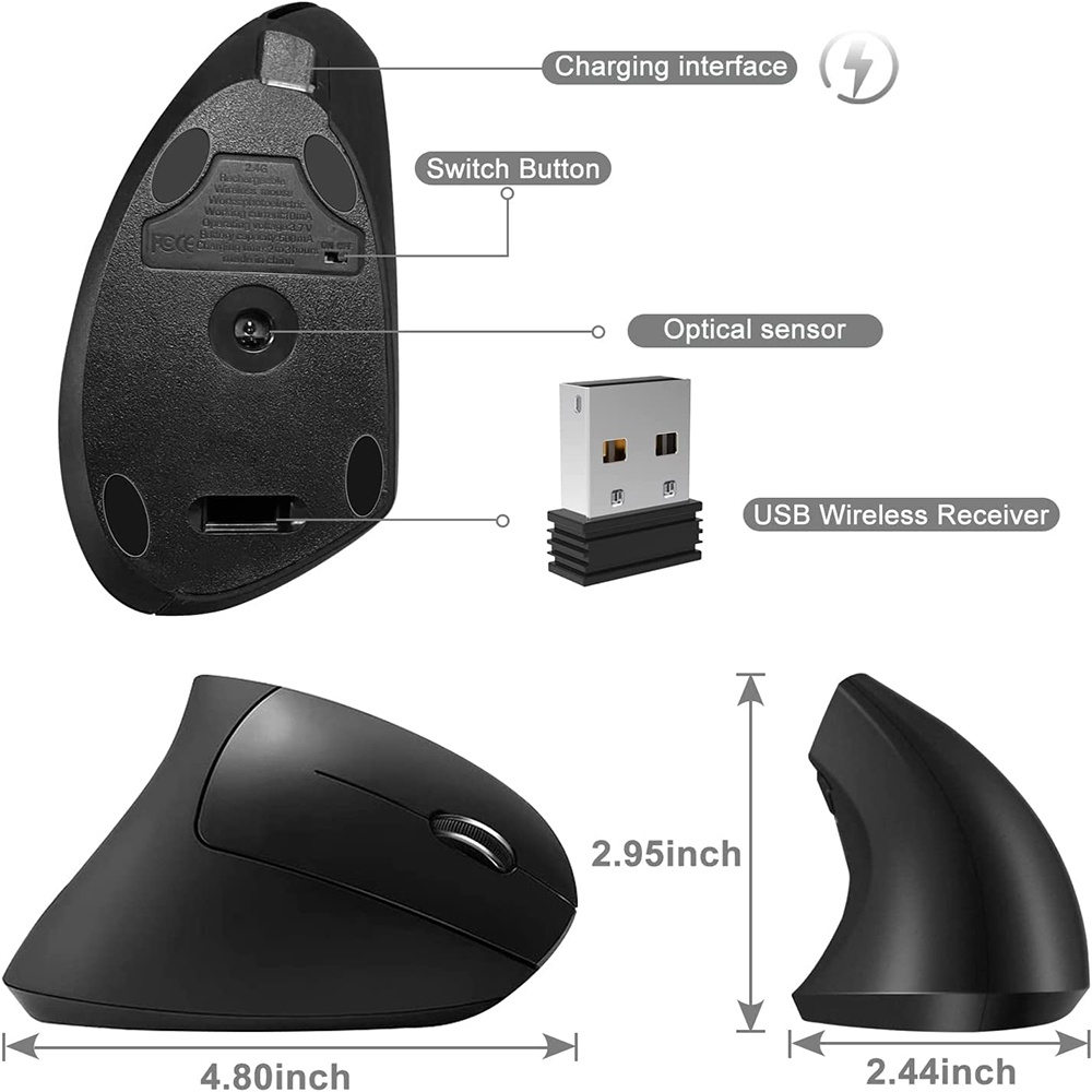 Chuột Quang Không Dây 2.4G 6D Cho Máy Tính
