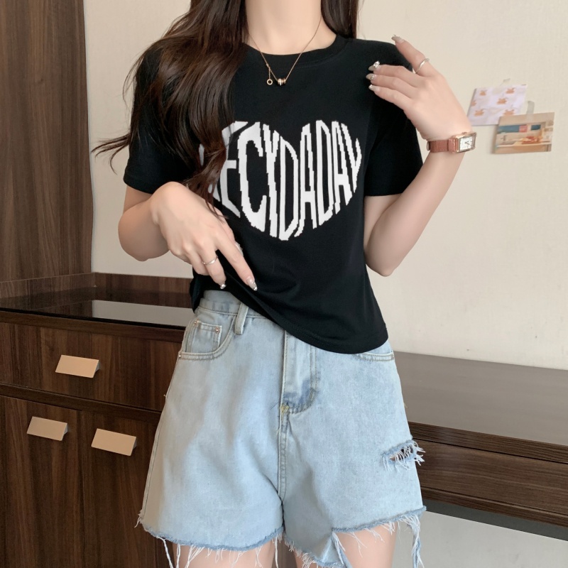 Áo Thun Cotton Nguyên Chất In Chữ Ngắn Tay Thời Trang Cá Tính 61970