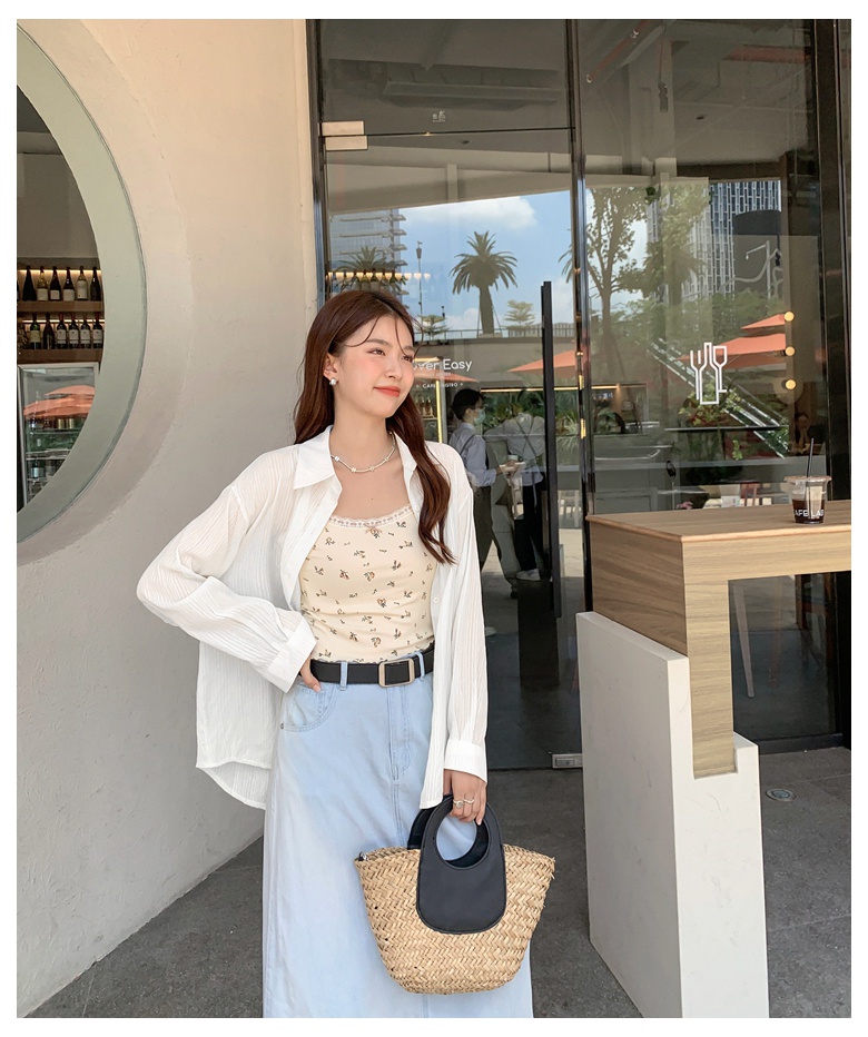 Áo Sơ Mi Màu Trơn Thắt Dây Sau Lưng Thời Trang Mùa Hè 65090