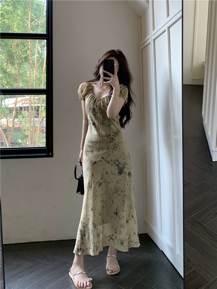 Đầm Hoa Phối Dây Thắt Thời Trang Mùa Hè Kiểu Retro Sành Điệu 66220