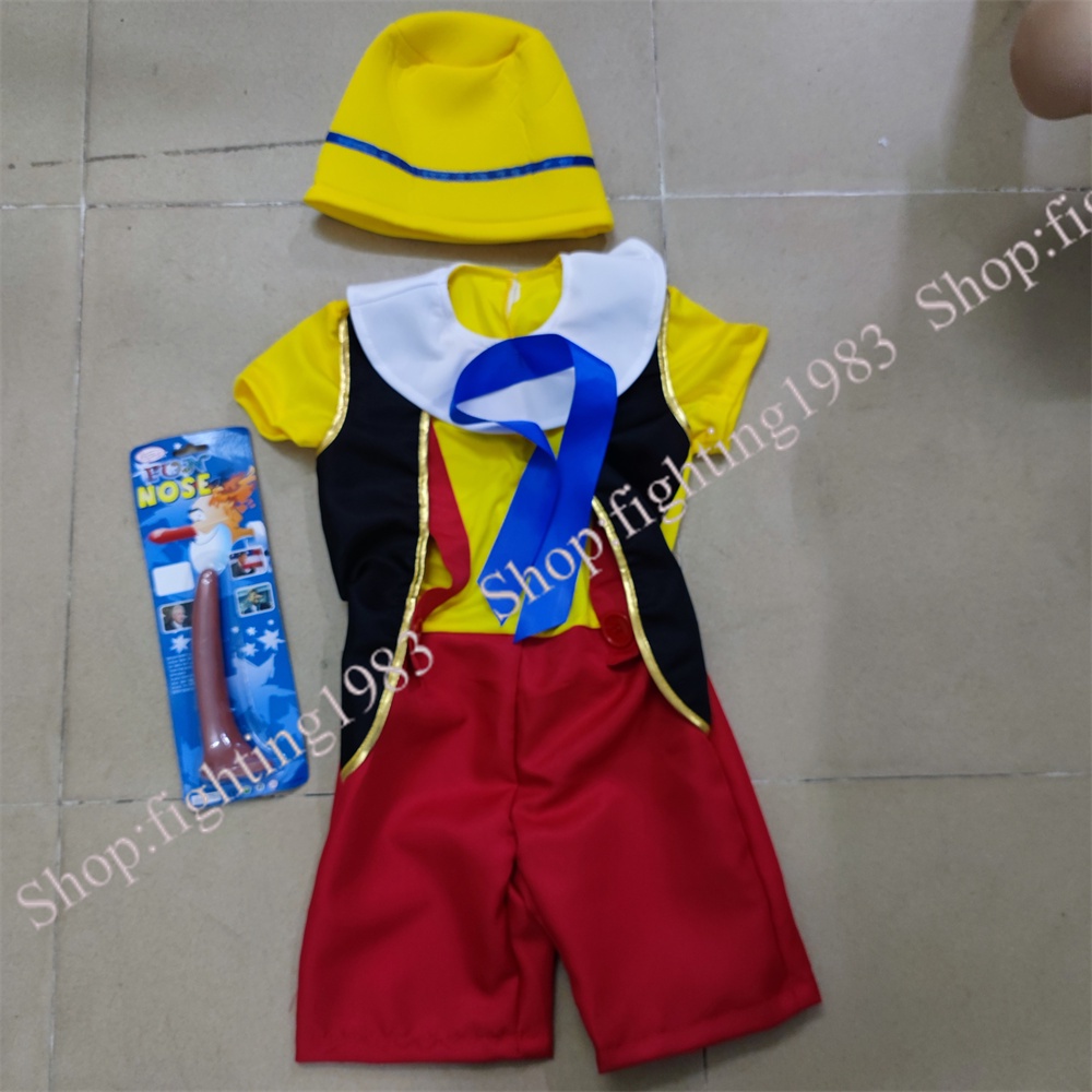 DISNEY Pinocchio Bộ Trang Phục Hóa Trang halloween Mũi Dài Vui Nhộn Cho Bé Trai