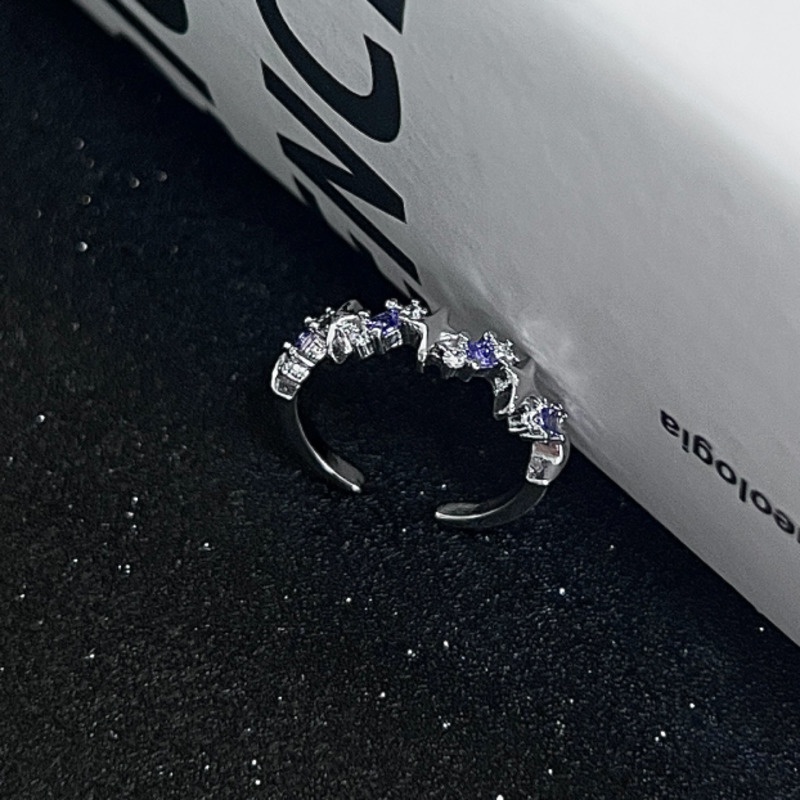 Nhẫn Bốn Cánh Đính Đá zircon Phong Cách retro Hàn Quốc Thời Trang Cá Tính Dành Cho Nữ