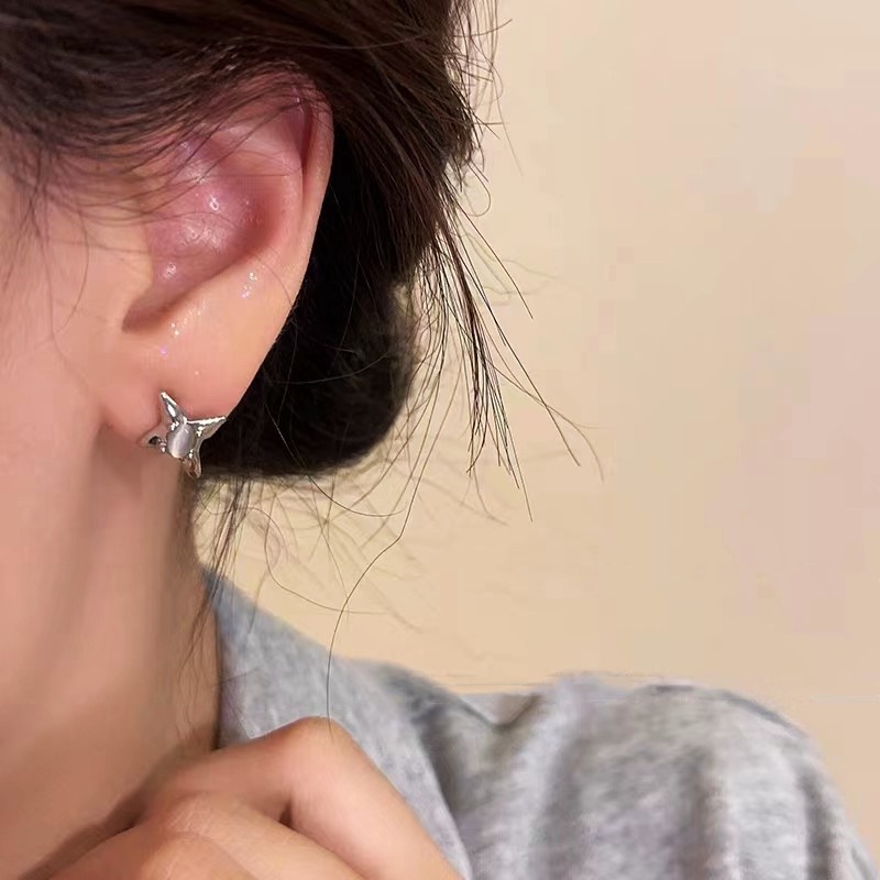 Khuyên Tai Bất Đối Xứng Đính Đá Zircon Ngôi Sao Nhỏ Gọn Tinh Tế Sang Trọng Thời Trang Cho Nữ