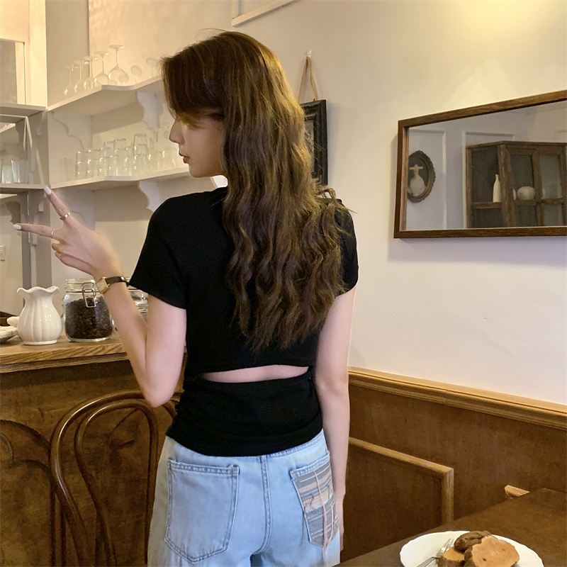 Áo Thun Tay Ngắn Thiết Kế Khoét Lưng Thời Trang Mùa Hè 65833