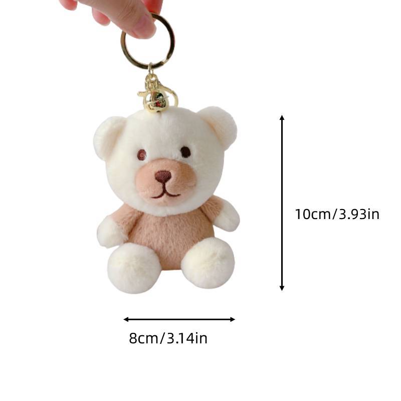 Móc Khóa Búp Bê Nhồi Bông Hình Chú Gấu / Thỏ Uống Trà Sữa Dễ Thương