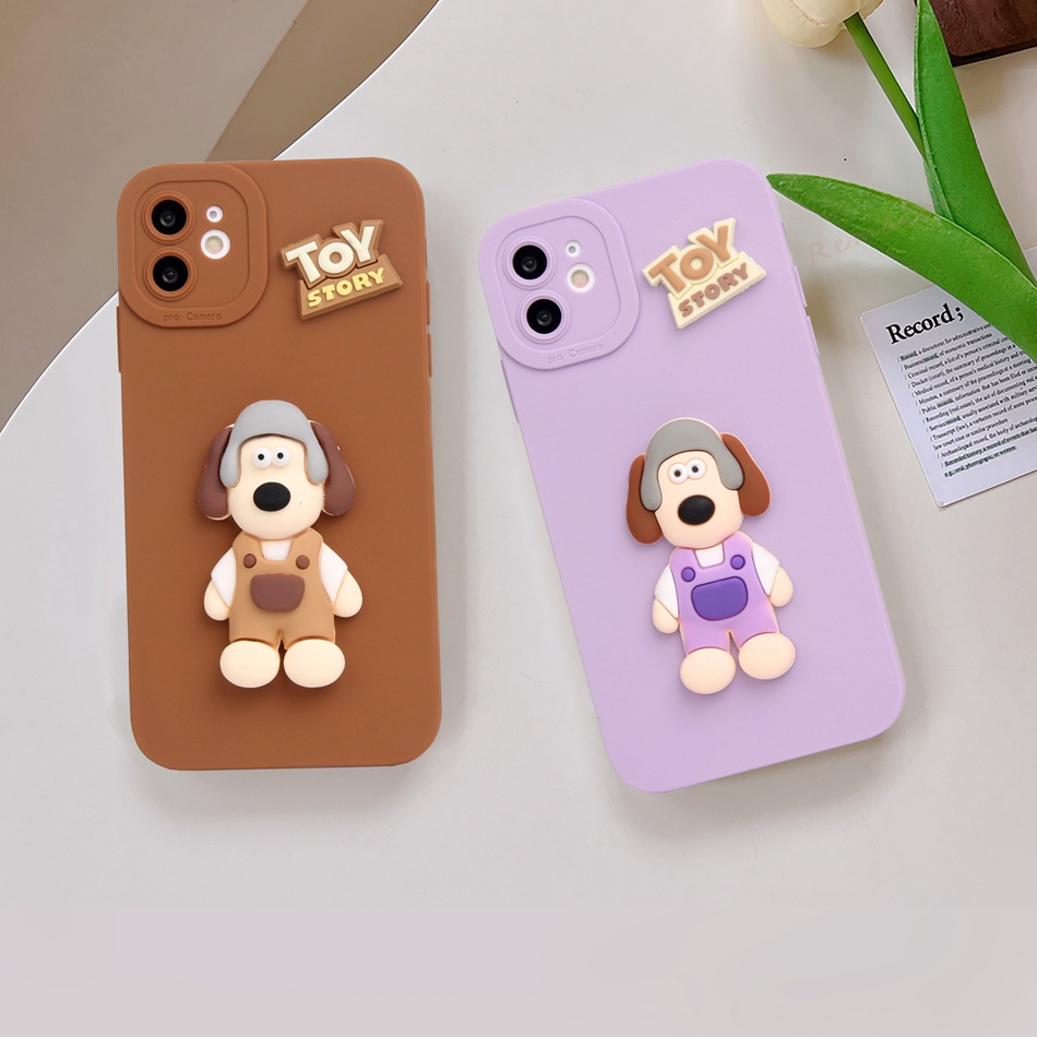 Ốp Điện Thoại Silicon Hình Chú Chó 3D Cho IPhone X XR XS Max 11 12 13 14 Pro Max Mini 6 S 7 8 Plus SE 2020 7 + 8 +