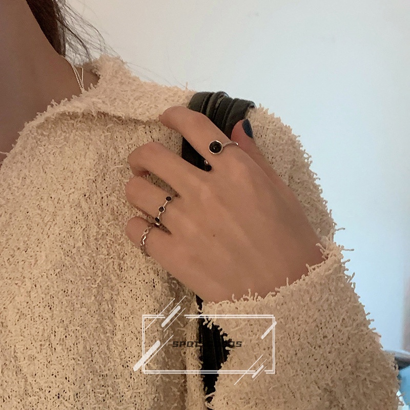 Set 4 Nhẫn Hở Kiểu Dáng retro Thời Trang Cá Tính