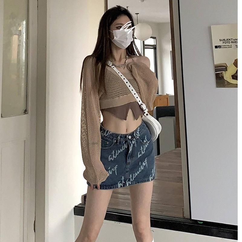 Áo Dệt Kim Mỏng Tay Dài Kiểu Retro Xinh Xắn Cho Nữ