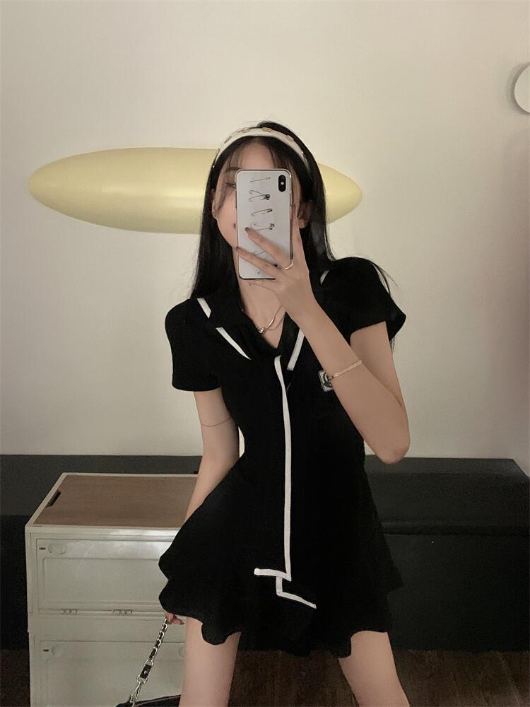 Đầm peplum Ngắn Dáng Ôm Màu Xanh navy Thời Trang Cho Nữ