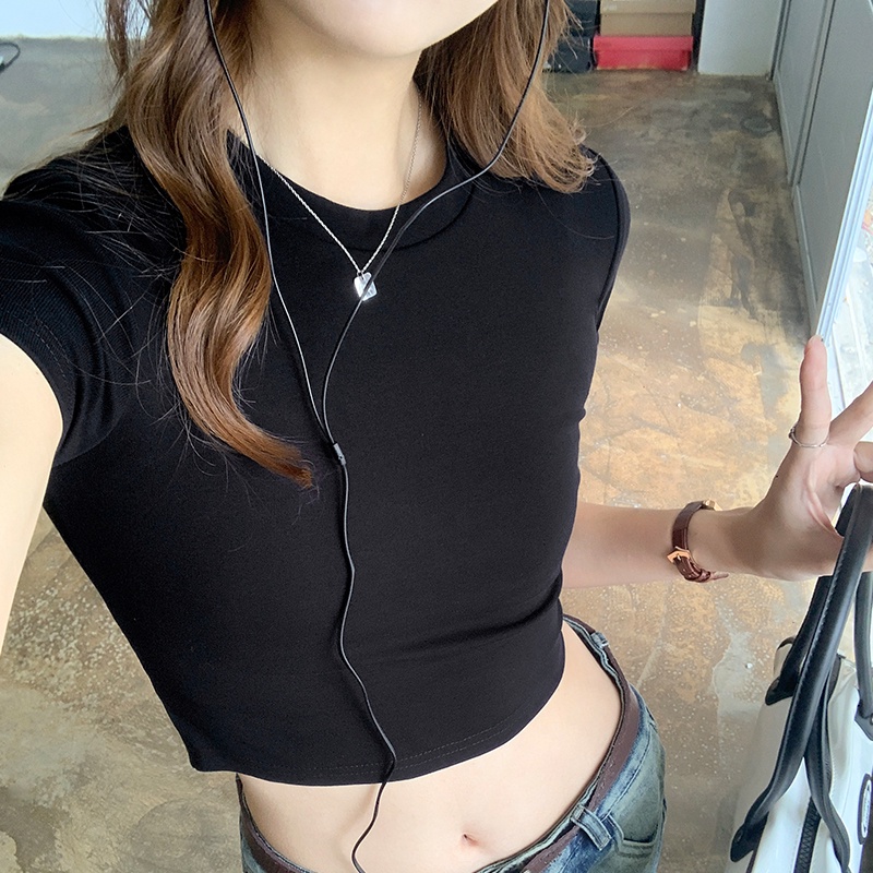 Áo Thun Cotton Dáng Ôm Ngắn Tay Thời Trang Cá Tính 63738