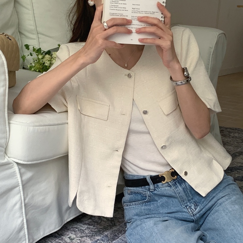 Áo Khoác Vải Tuýt Dáng Ngắn Thời Trang Cá Tính 65096