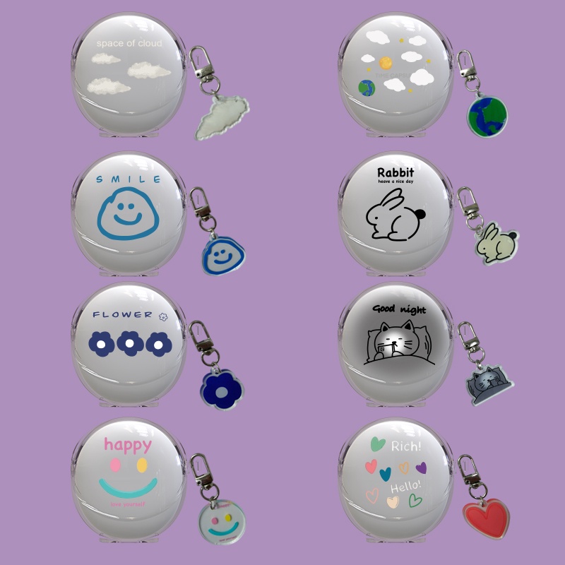 Vỏ Bảo Vệ Hộp Sạc Tai Nghe Bluetooth Không Dây OPPO Enco air3 Bằng TPU Mềm Trong Suốt Kèm Móc Khóa Hoạt Hình