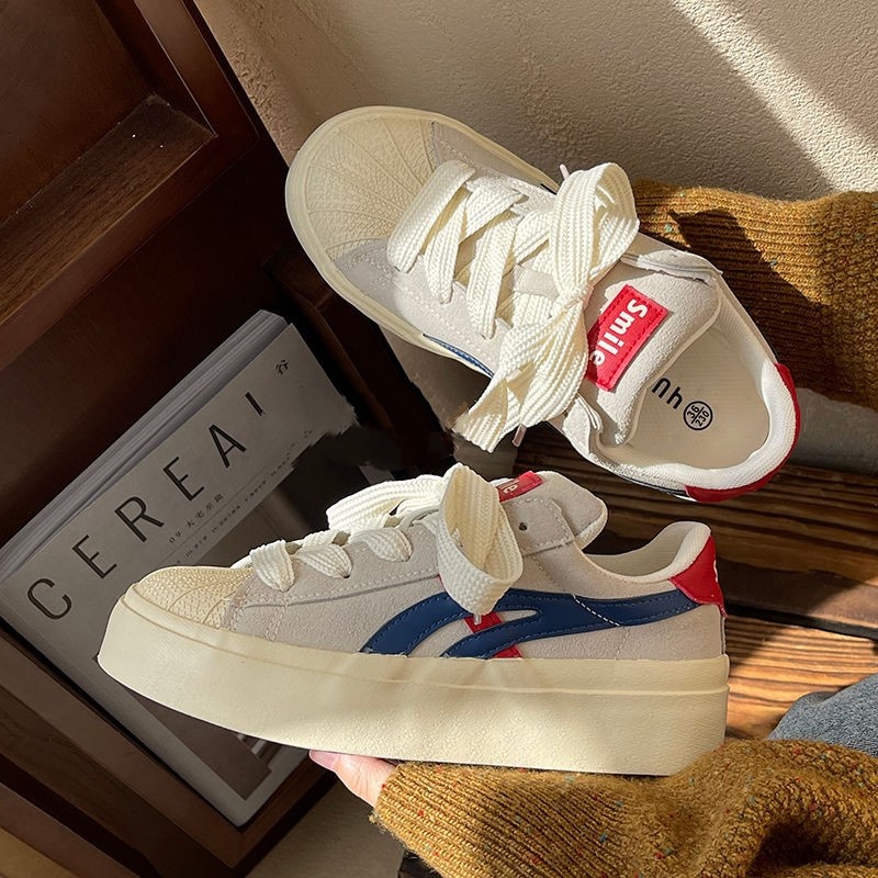Chzk phiên bản hàn quốc thời trang thường tròn ngón chân dày-chống mặc-chống giày thể thao nữ