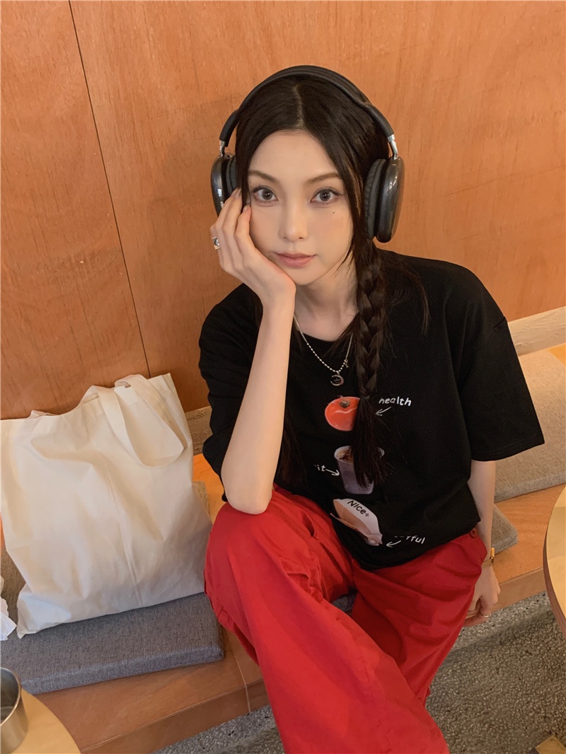 Áo Thun Dáng Rộng In Họa Tiết Vui Nhộn Phong Cách Hàn Quốc Thời Trang Mùa Hè Hàng Mới 64321