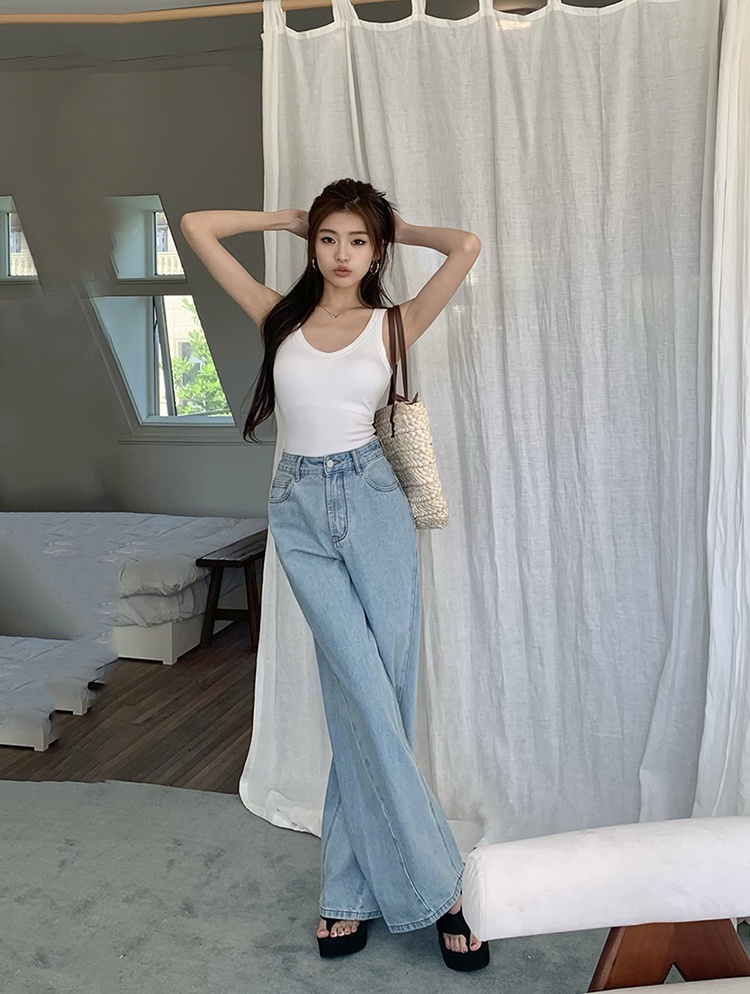 Quần Jean Ống Rộng Lưng Cao Theo Phong Cách Retro Mùa Hè Kiểu Mới 65747