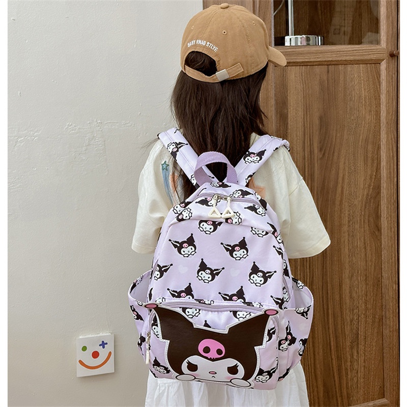 Ba Lô Đi Học Sanrio unisex Du Lịch Họa Tiết Hello Kitty Kuromi Melody Cinnamoroll Dễ Thương Cho Bé