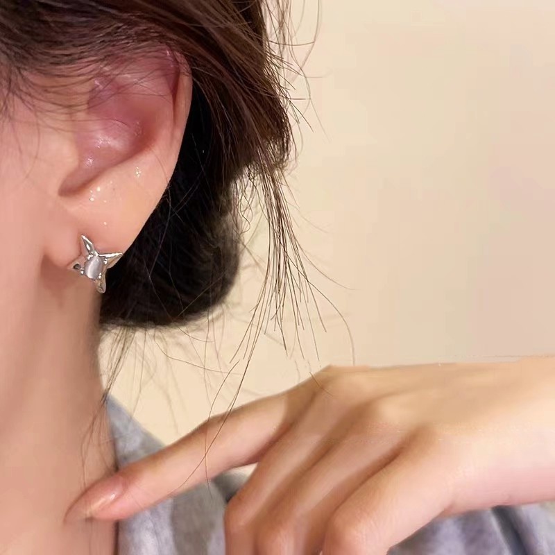 Khuyên Tai Bất Đối Xứng Đính Đá Zircon Ngôi Sao Nhỏ Gọn Tinh Tế Sang Trọng Thời Trang Cho Nữ