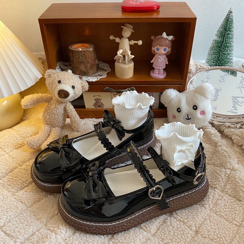 Giày búp bê Mary Jane UNTEEY B20G07P 36Z230909 bằng da mềm đế êm thoải mái thời trang lolita Hàn Quốc 2023