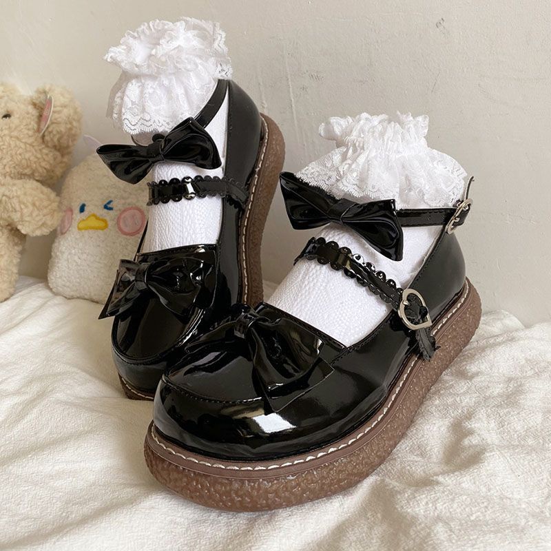Giày búp bê Mary Jane UNTEEY B20G07P 36Z230909 bằng da mềm đế êm thoải mái thời trang lolita Hàn Quốc 2023