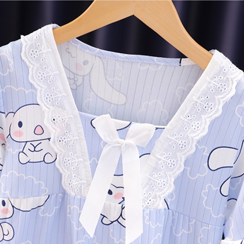 Kuromi Bộ Đồ Ngủ Ngắn Tay Họa Tiết hello kitty Dễ Thương Dành Cho Bé Gái