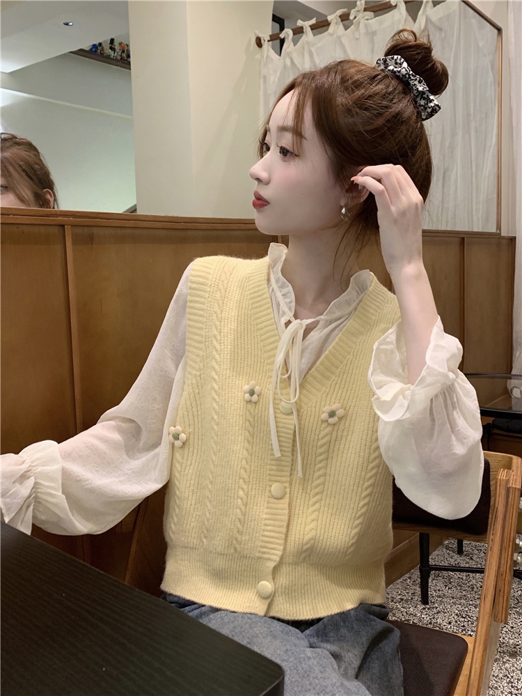 Áo Khoác cardigan Dệt Kim Cổ Chữ v Tay Dài Phong Cách Thời Trang Mới 66742