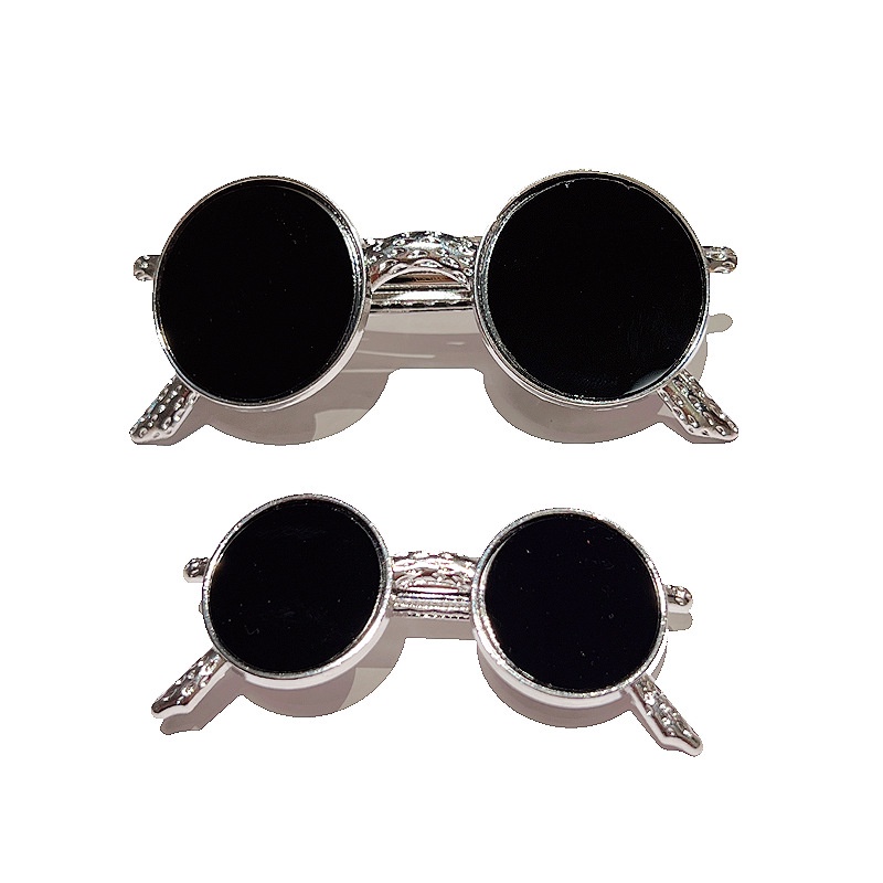 Kẹp Tóc Kim Loại Màu Đen Hình Mắt Kính Thời Trang Cho Nữ CHLINS