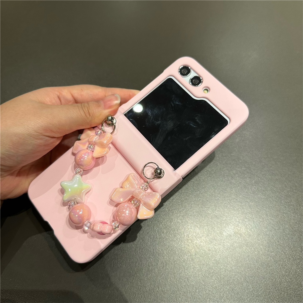 Dễ Thương Ốp Điện Thoại Màu Trơn Đính Nơ / Ngôi Sao Cho galaxy zflip5 5g z flip5 flip5 zflip5