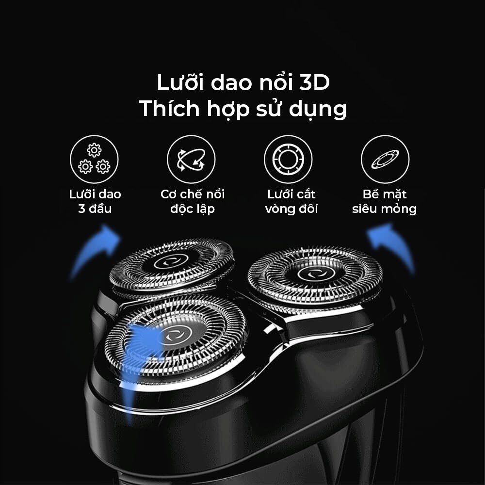 Máy cạo râu Blackstone Blackstone 3 chống nước IPX7-Sạc USB và pin tiện lợi,Bảo hành 12 tháng