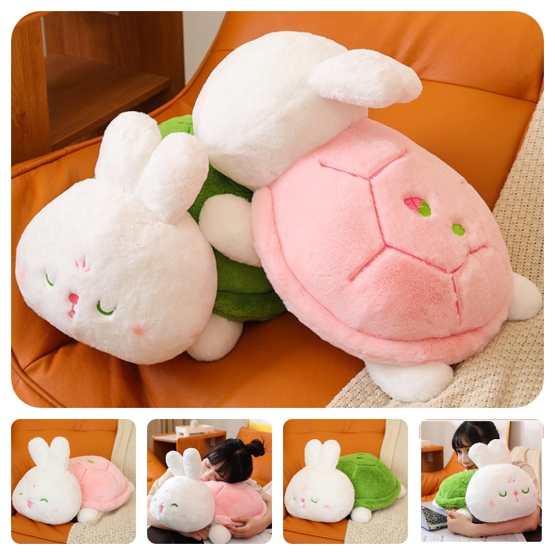 Thú Nhồi Bông Hình Rùa Hoạt Hình Màu Xanh Lá / Hồng Kèm Móc Treo Trang Trí