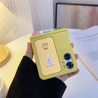 Bao Da Điện Thoại Nắp Gập Hình Thỏ / Voi / Thỏ 3d Dễ Thương Cho oppo find n2 flip findn2 flip find n3 Ốp