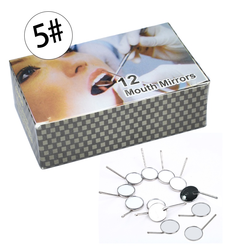 Bộ 12 Gương Nha Khoa 5 # Chống Sương Mù Bằng Thép Không Gỉ