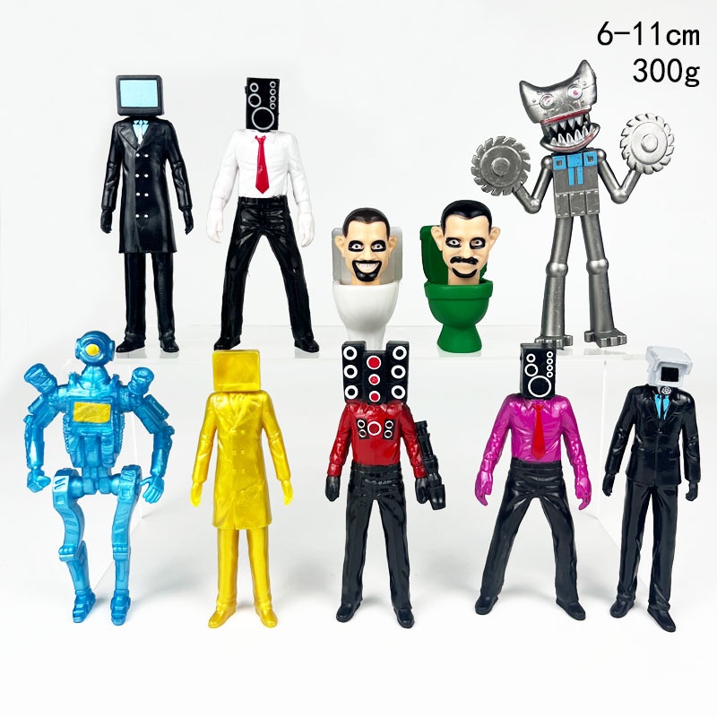 Skibidi Toilet Bộ 6 / 8 / 9 Mô Hình Nhân Vật Hoạt Hình Toiletkibidi Trang Trí Bánh Kem