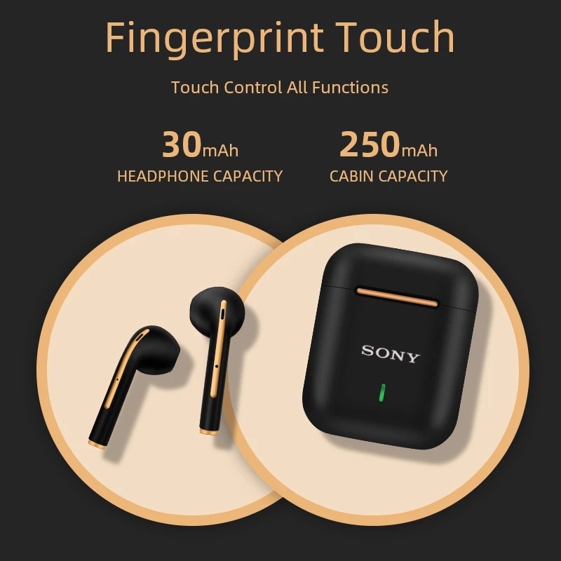 Tai Nghe bluetooth 5.0 Không Dây sony j18 tws Chống Nước Cảm Ứng Bật Lên