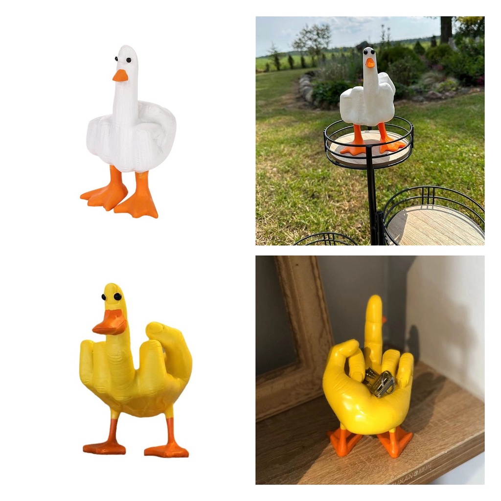 Đồ trang trí Vịt Ngón Tay Giữa 15cm Ngộ Nghĩnh Trang Trí Sân Vườn