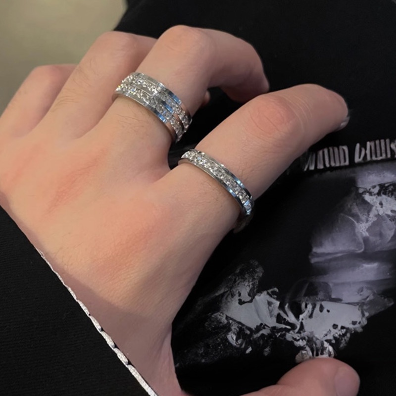 Nhẫn Đính Đá zircon Thời Trang Cao Cấp Cho Nam Nữ