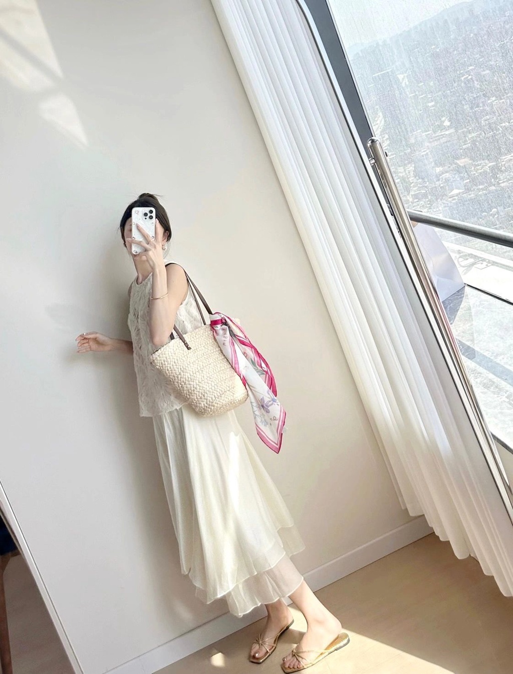 Áo Sơ Mi Voan Dệt 67700 Áo vest / Váy Xếp Ly