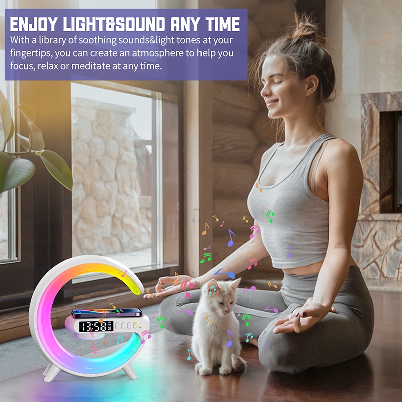 Loa bluetooth Không Dây mini 3 Trong 1 Có Đèn rgb Báo Thức Hình Bình Minh