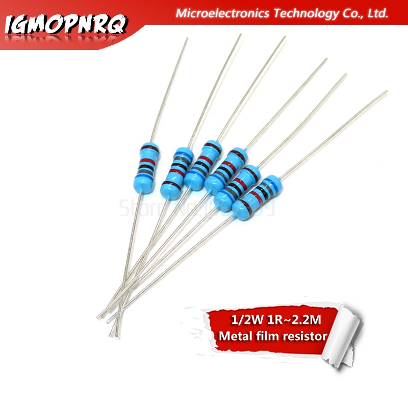 Set 200 Điện Trở Màng Kim Loại 1 / 2w 3.3k ~ 100k 3.3k 4.7k 10k 22k 47k 100k ohm Chuyên Dụng