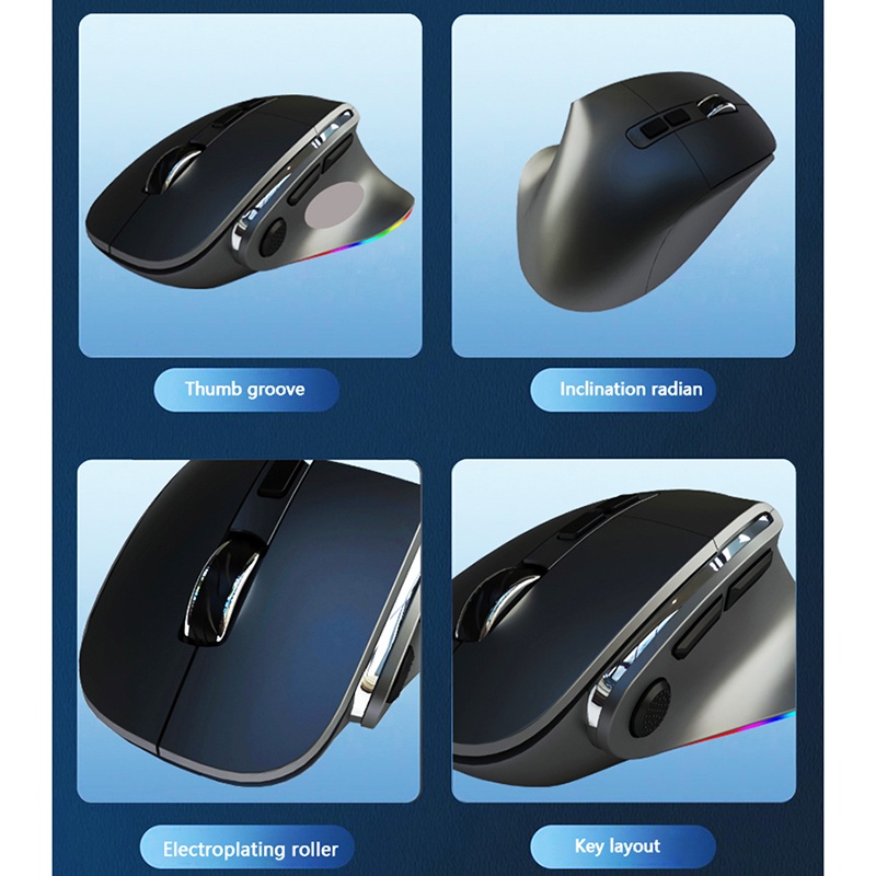 Jomaa Chuột Không Dây Chơi Game 2400Dpi / rgb Có Đèn Nền Dành Cho pc / m.c / laptop / desktop