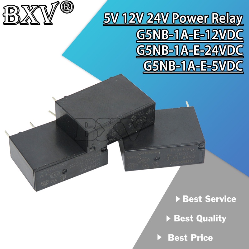 Bộ 5 Rơ Le Điện 5v 12v 24v g5nb-1a-e-5vdc 12vdc 24vdc 5a 250V 4pin