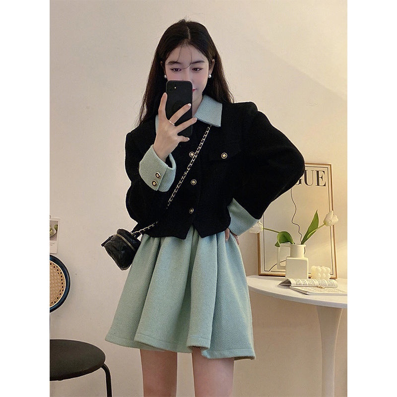 Set 2 Món, Phong Cách Thiên Kim Nhà Giàu, Trang Phục Cao Cấp, Trang Phục Hàn Quốc, Phong Cách Thu Đông Dành Cho Bạn Gái