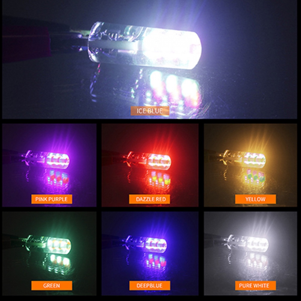 Rgb Đèn led t10 w5w led 194 168 w5w 5050 smd 12v Kèm Điều Khiển Từ Xa Cho Xe Hơi