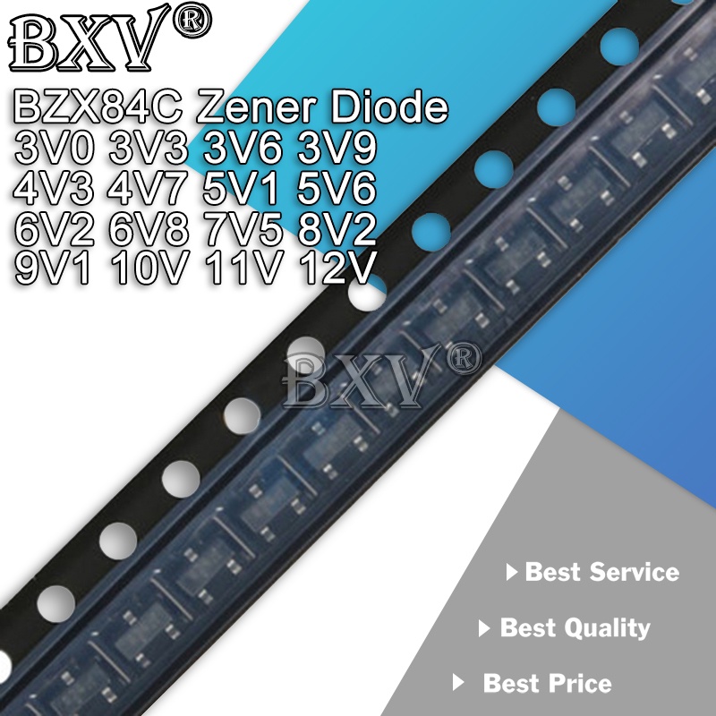 Bộ 50 BZX84C18 SOT23 BZX84-C18 Bộ Điều Chỉnh 18V Y6 Zener Diode Y6 BZX84C 3V0 / 3V3 / 3V6 / 3V9 / 4V
