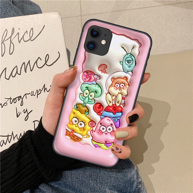 Ốp Điện Thoại Dẻo Họa Tiết Hoạt Hình spongebob 3d Cho samsung s21 plus s21s fe s30 ultra note 8 9 10 lite ty29