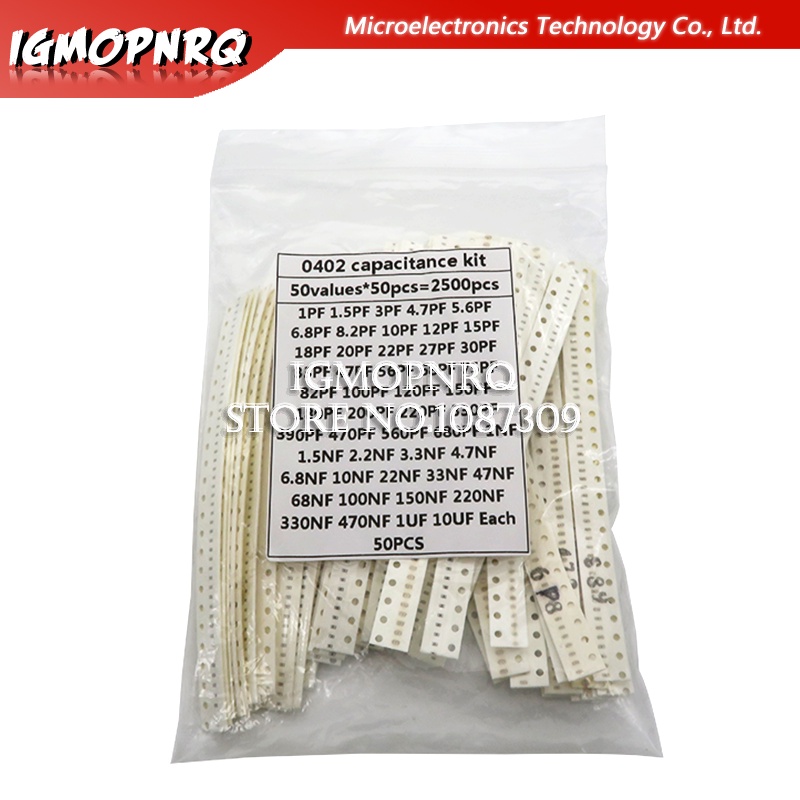 Set 50 Tụ Điện Gốm 0402 smd 1pf ~ 10uf 50 Giá Trị * 50 Chiếc chip Chuyên Dụng