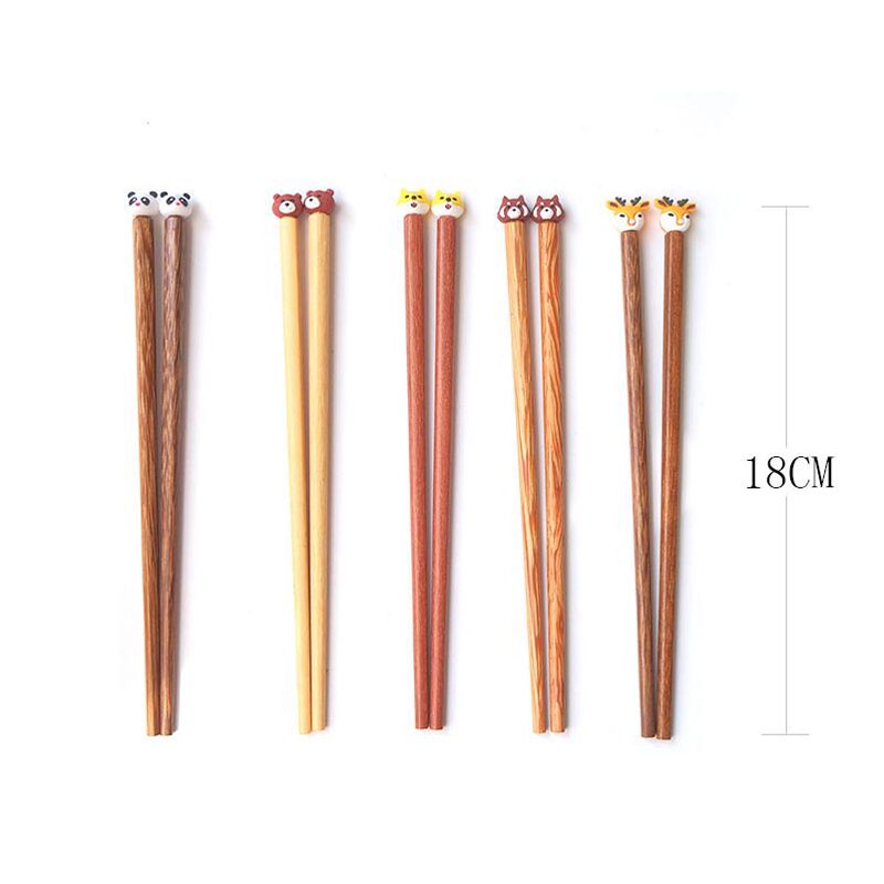 Đũa Gỗ silicone 18cm Chống Trượt Chống Va Chạm Cho Trẻ Em