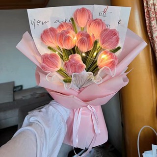 Bó hoa tulip xoắn ốc, bó hoa tulip tự làm（10 bông）